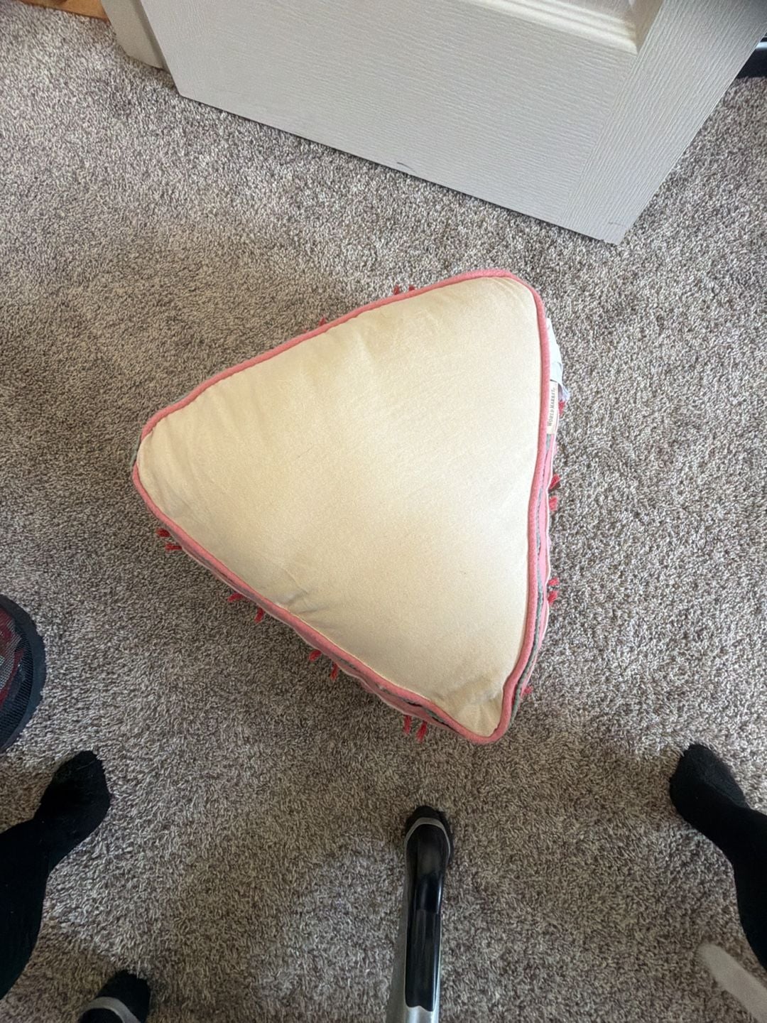 World Market Felt Strawberry Cake Slice Decorative Throw Pillow 2