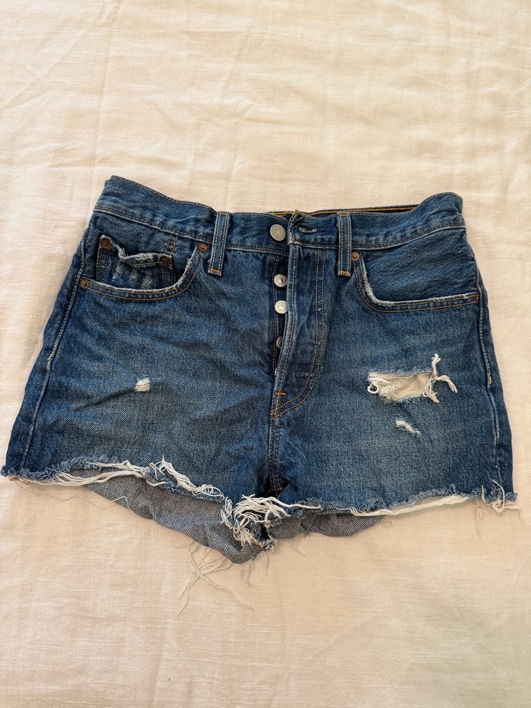 Levi's 501 Original Cut-Off Denim Shorts Women's Size 27 2
