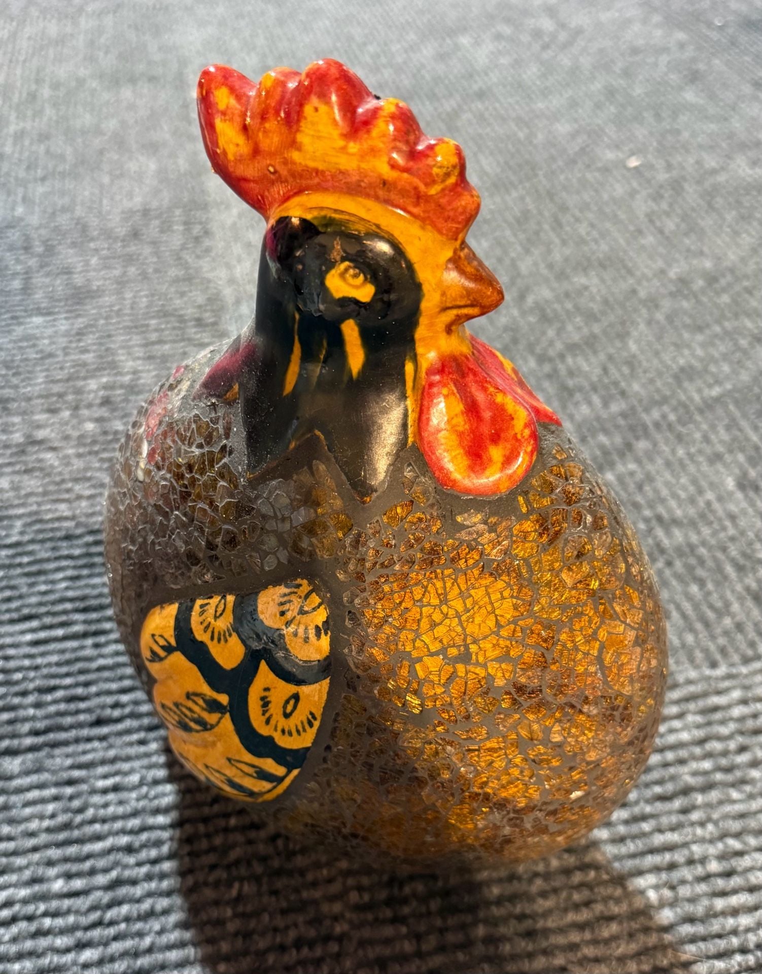Decorative Mosaic Glass Rooster Figurine 1