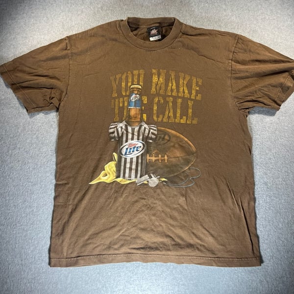 Vintage Miller Lite You Make The Call Football T-Shirt Size XL