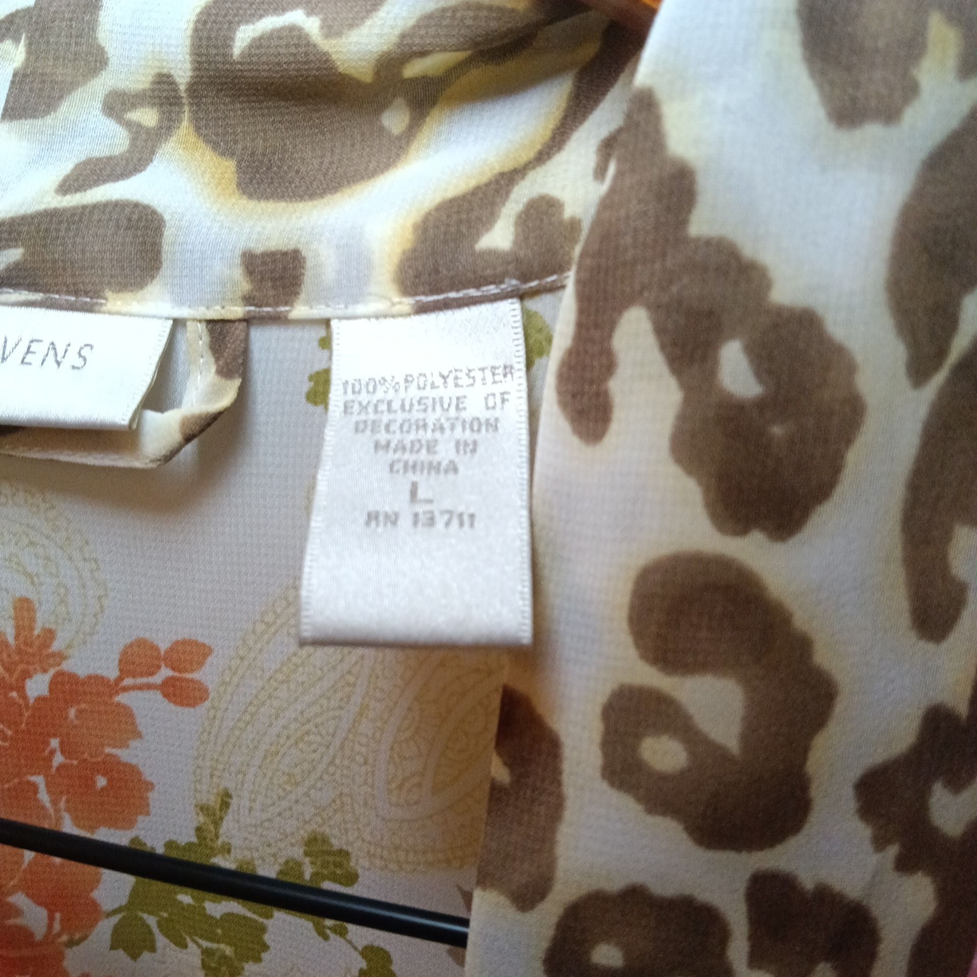 Valerie Stevens Floral Leopard Print Robe Size L 11
