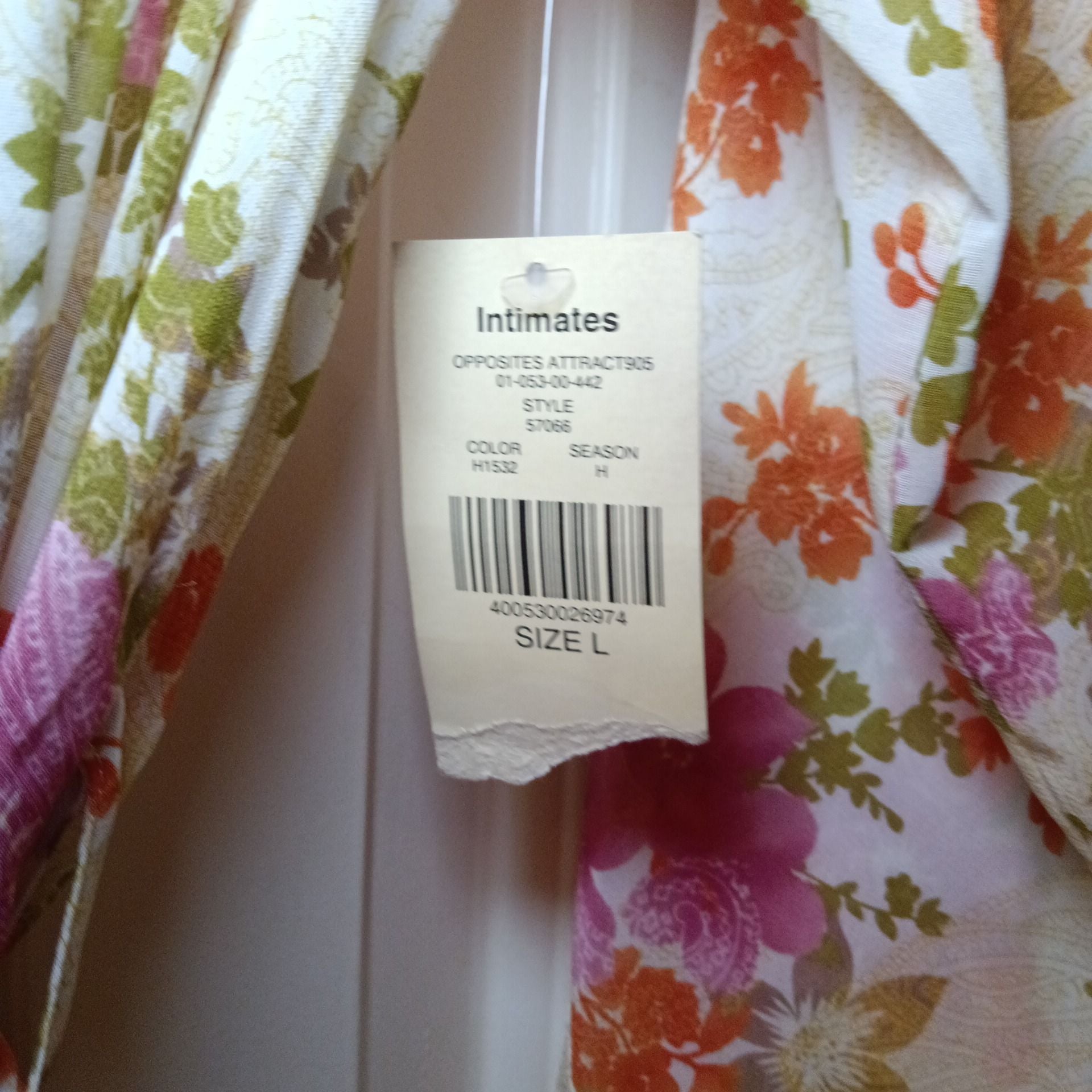 Valerie Stevens Floral Leopard Print Robe Size L 12