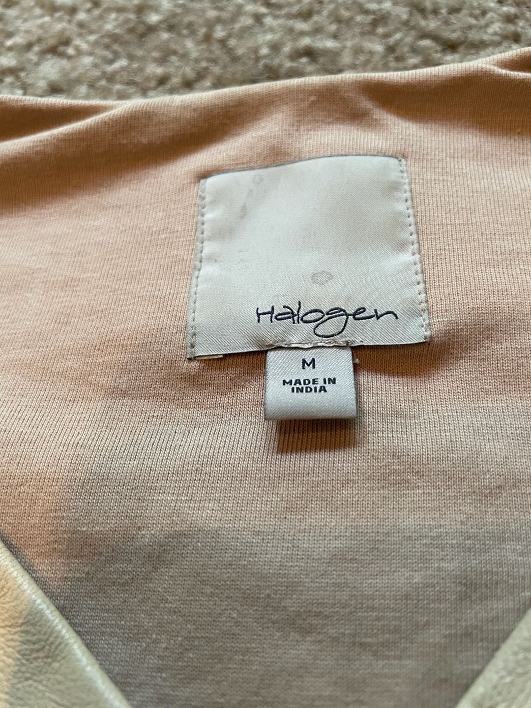 Halogen Women's Beige Leather Wrap Jacket, Size M 6