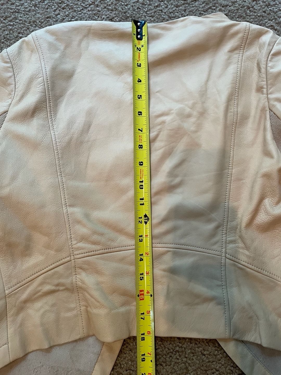 Halogen Women's Beige Leather Wrap Jacket, Size M 8