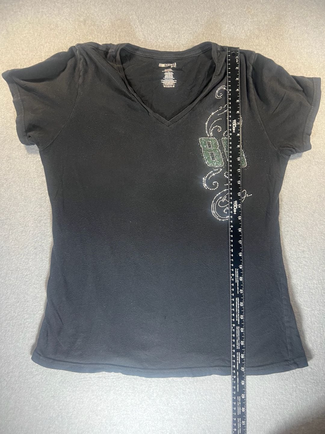 NASCAR For Her Dale Earnhardt Jr. 88 Rhinestone V-Neck T-Shirt XL 7