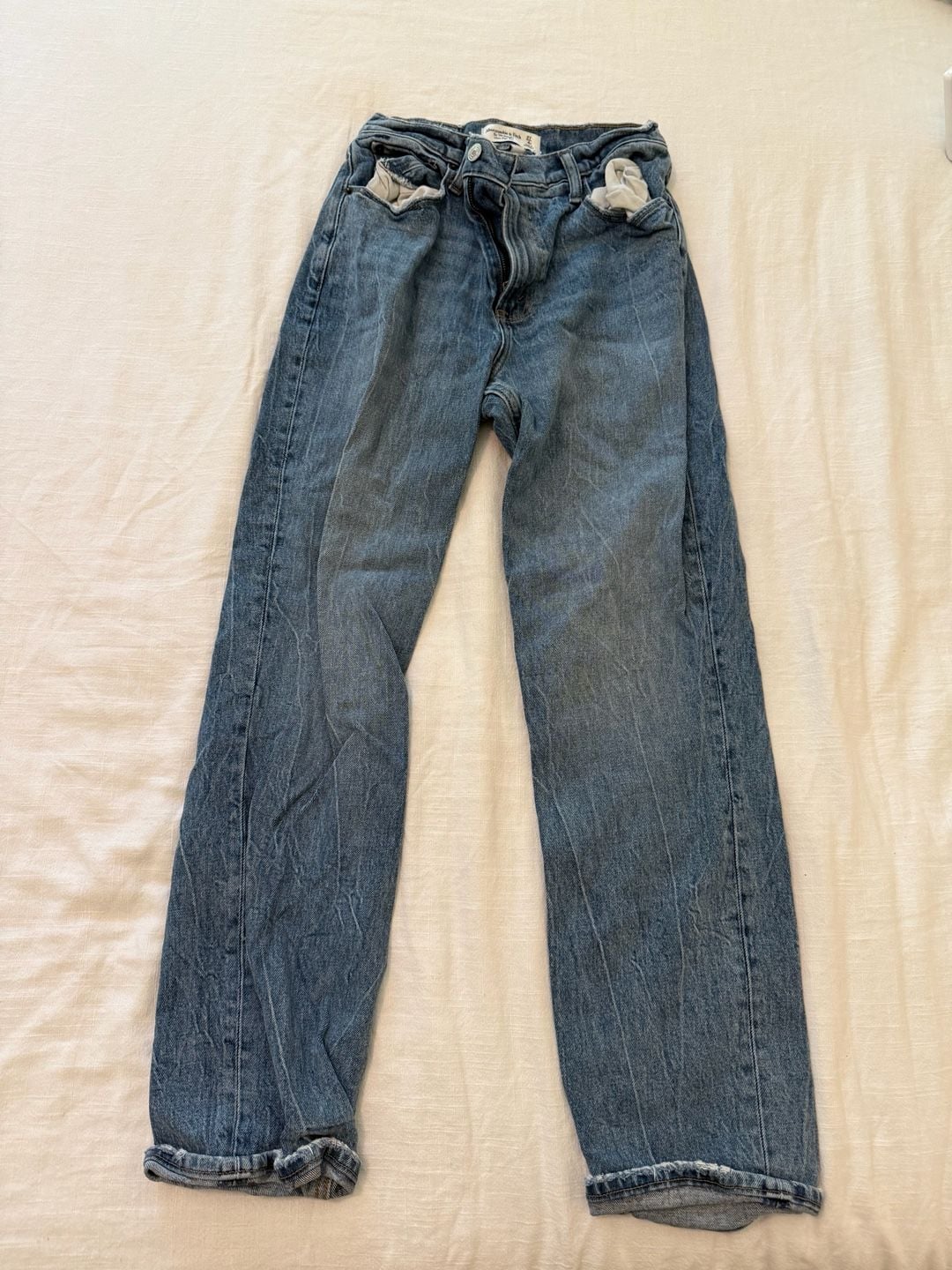 Abercrombie & Fitch The '90s Straight Ultra High Rise Jeans Size 27/4S 2