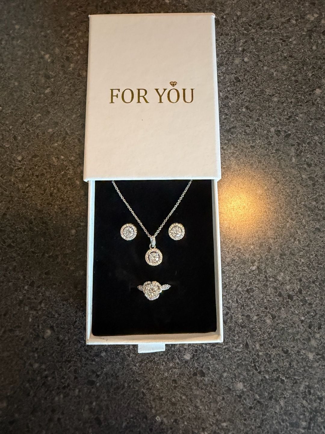 Moissanite Halo Jewelry Set: Ring, Necklace, and Earrings with GRA Certificates 13