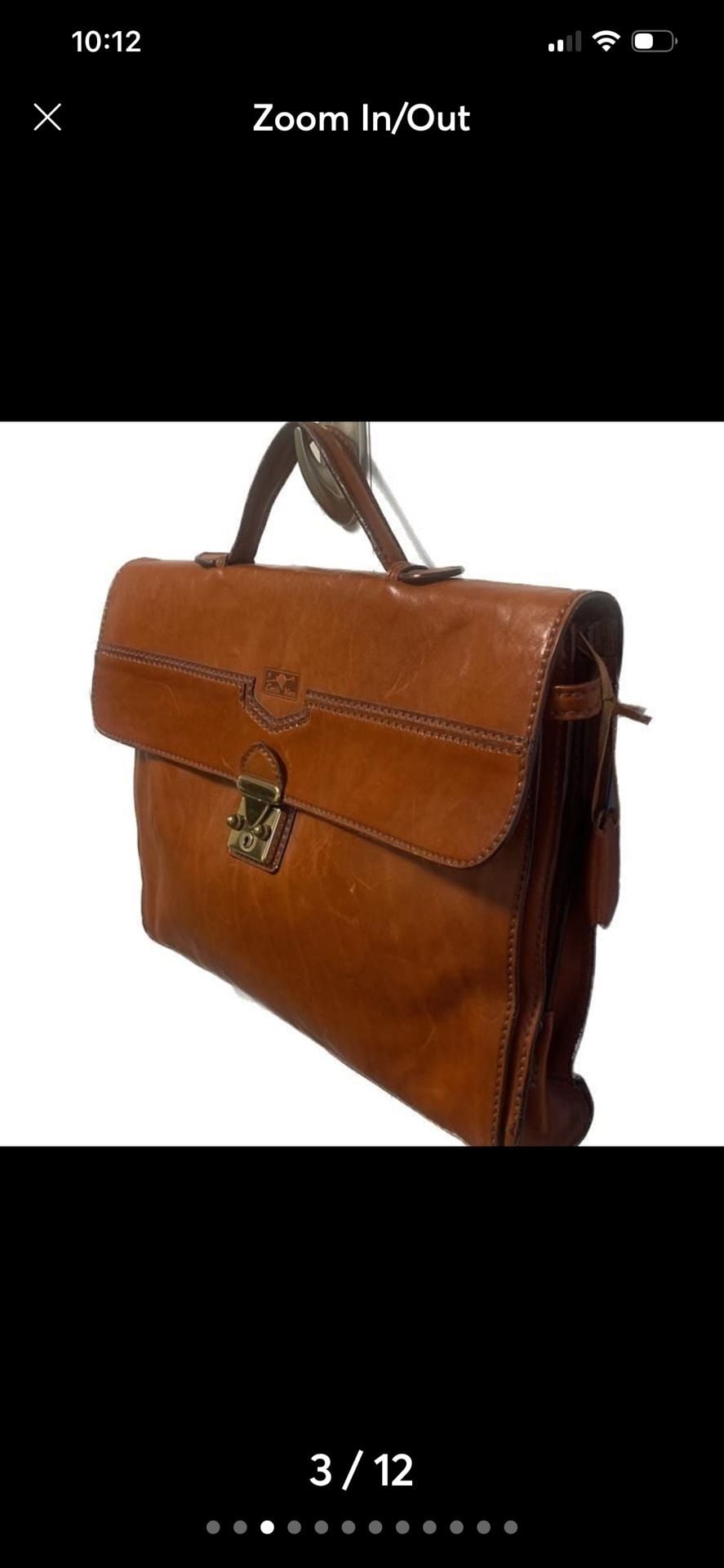 Conte Max Vintage Italian Leather Briefcase Satchel Bag 3
