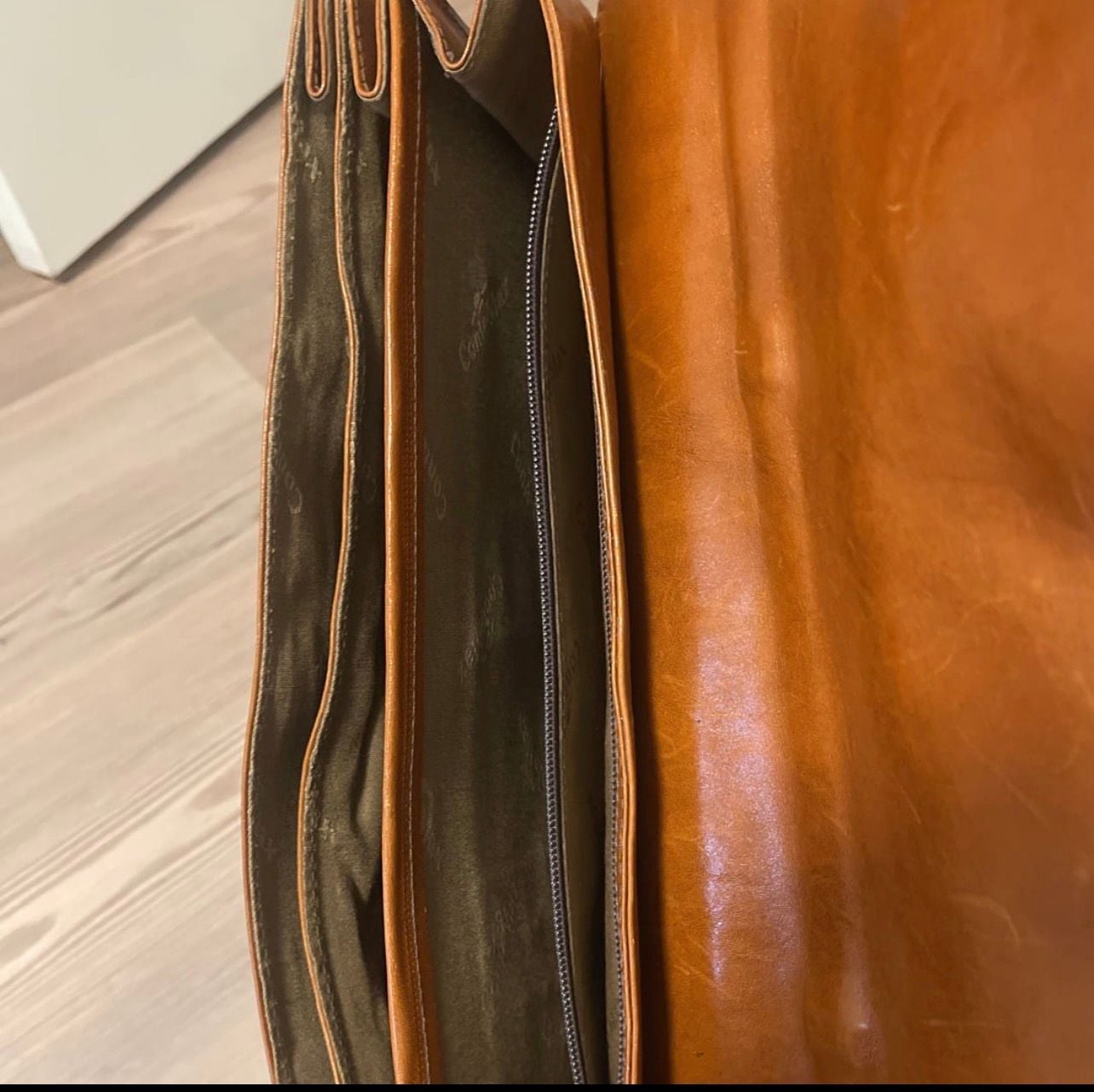 Conte Max Vintage Italian Leather Briefcase Satchel Bag 7
