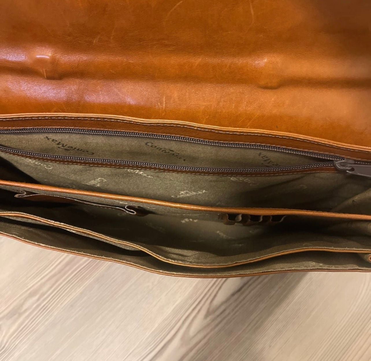 Conte Max Vintage Italian Leather Briefcase Satchel Bag 8