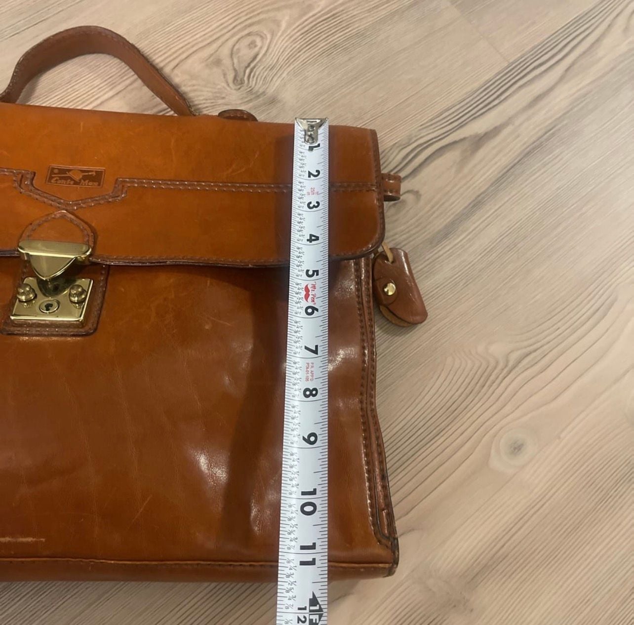 Conte Max Vintage Italian Leather Briefcase Satchel Bag 11