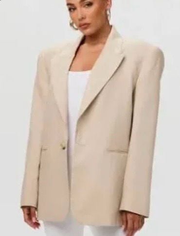 Naked Wardrobe Tan Linen Blazer Jacket 2