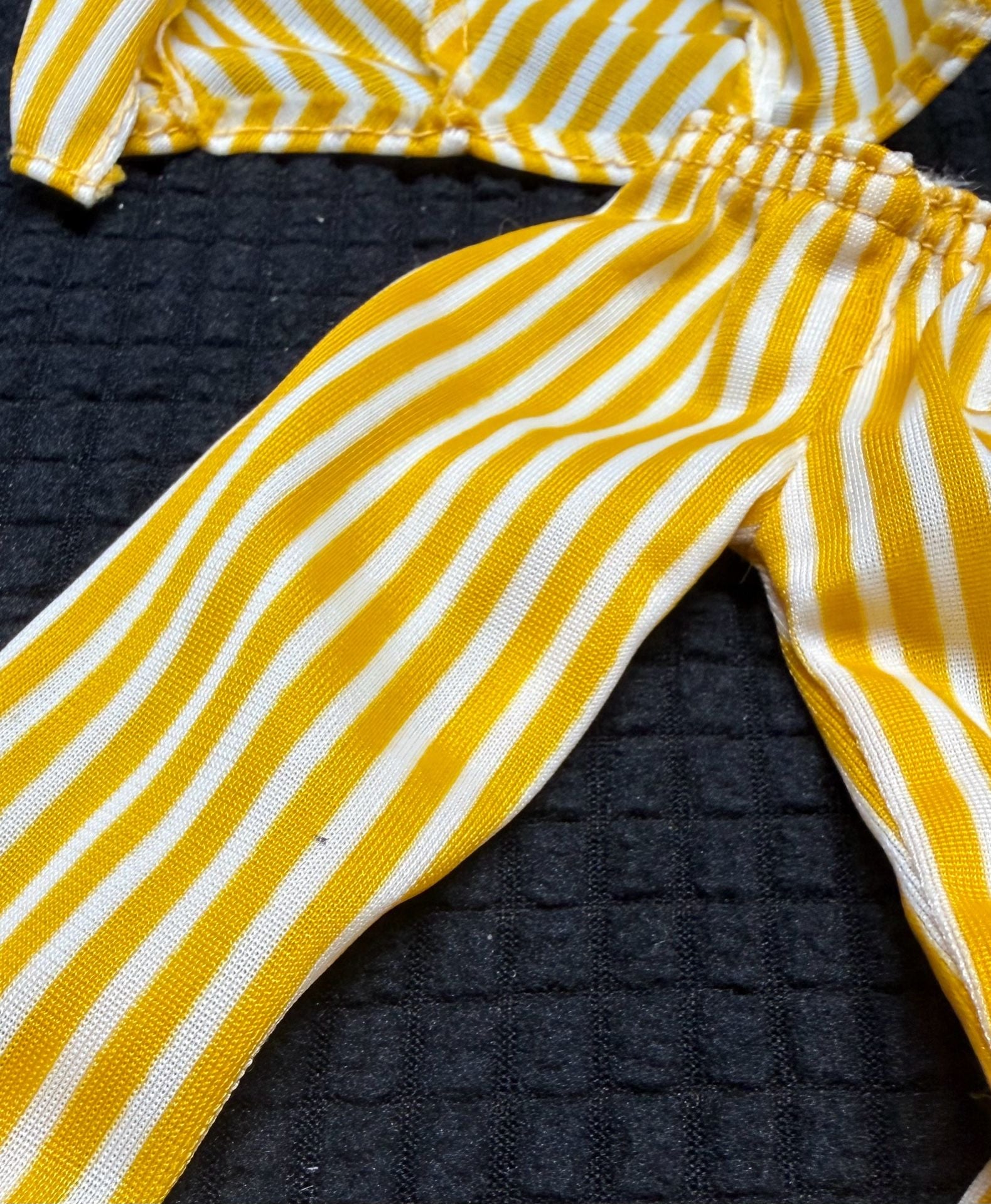 Vintage 80s Ken Yellow/White Striped Pajamas 1