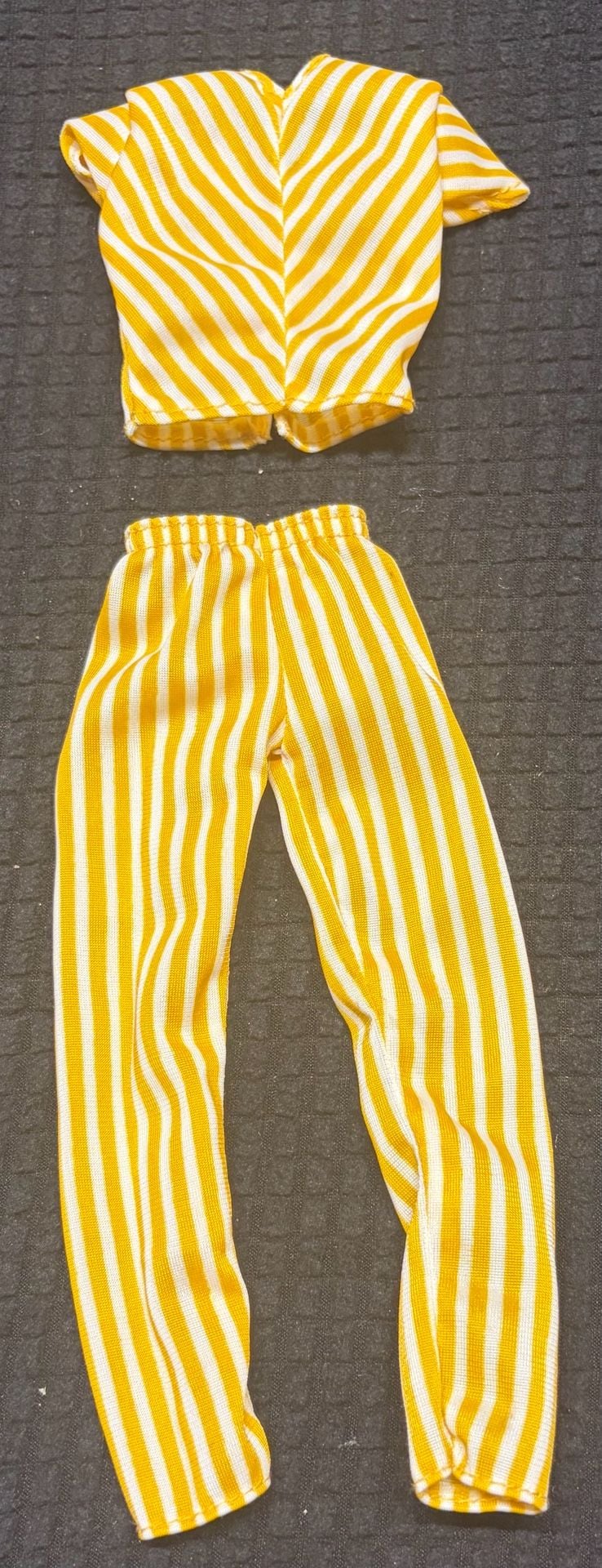 Vintage 80s Ken Yellow/White Striped Pajamas 3