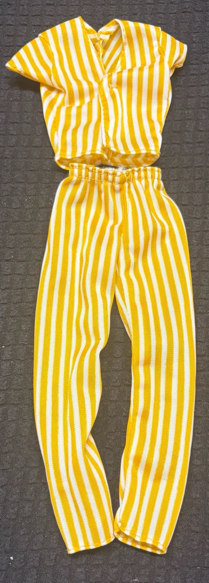 Vintage 80s Ken Yellow/White Striped Pajamas 4