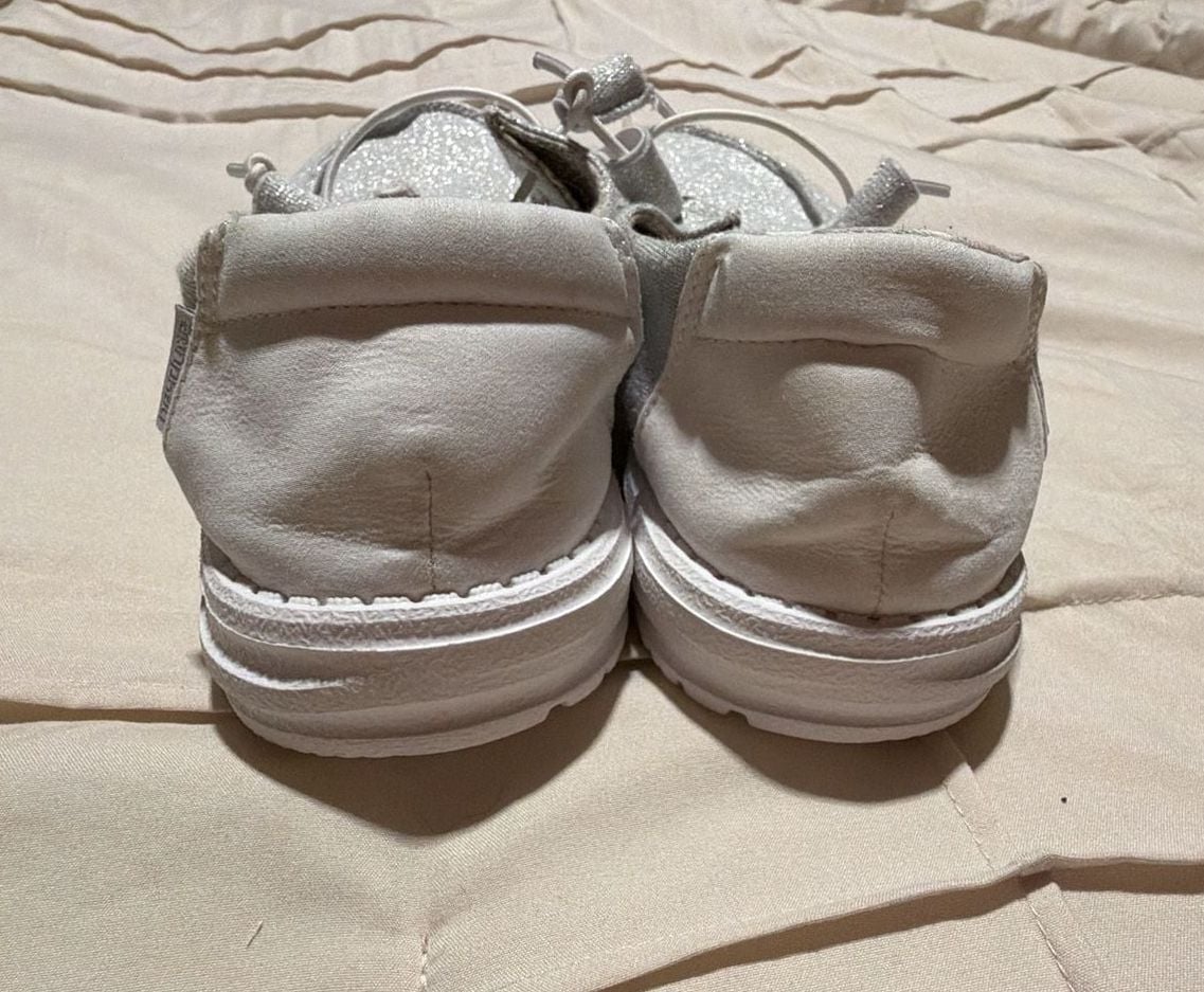 Hey Dude Women's Wendy Stretch Sparkling White Shoes Size 10 3