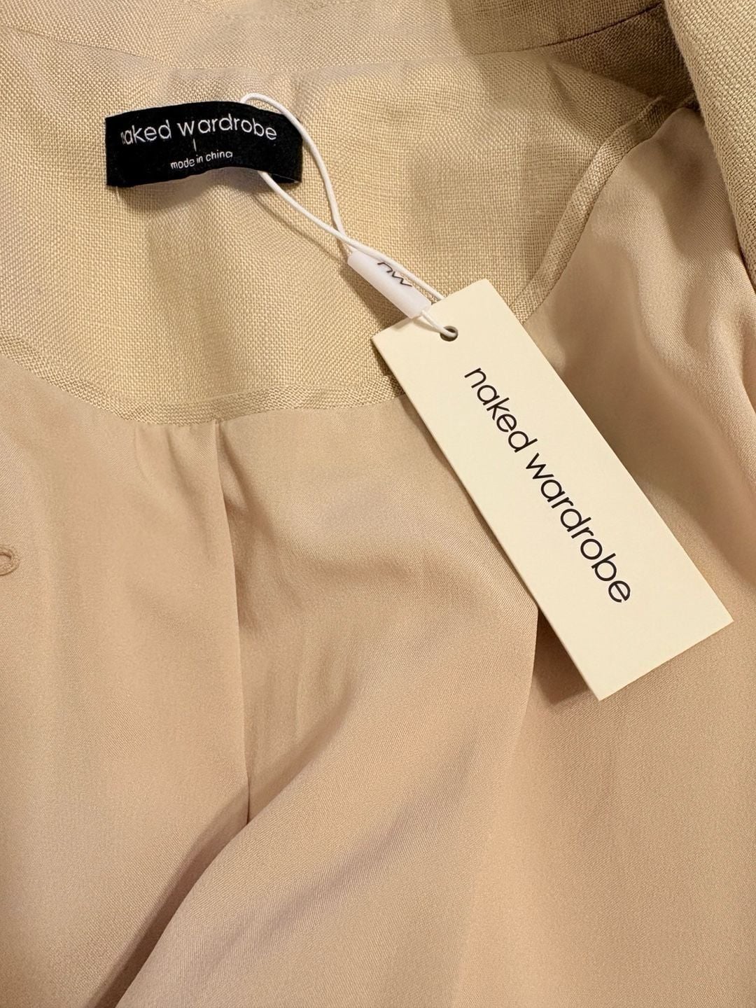 Naked Wardrobe Tan Linen Blazer Jacket 4