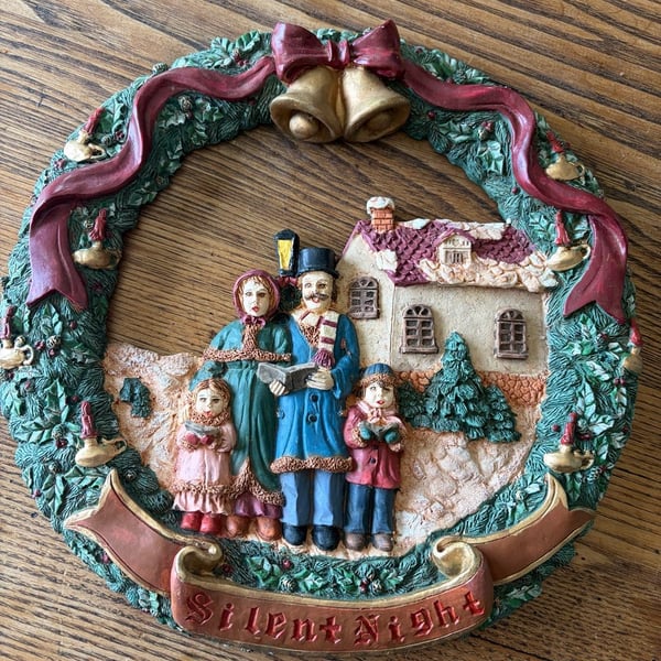Windsor Collection Silent Night Christmas Wreath Wall Plaque