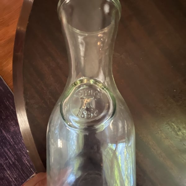 Since 1857 Clear Glass Carafe Pitcher
