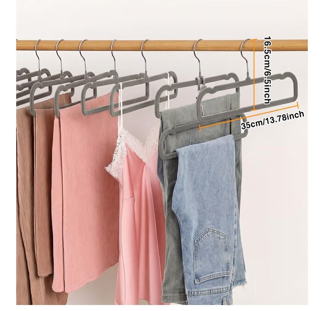 20 Pack Velvet Non-Slip Clothes Hangers Gray 3