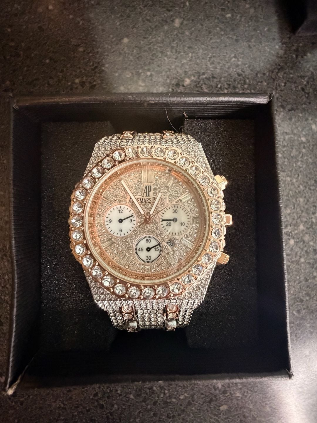 Audemars Piguet Royal Oak Style Iced Out Chronograph Watch 7