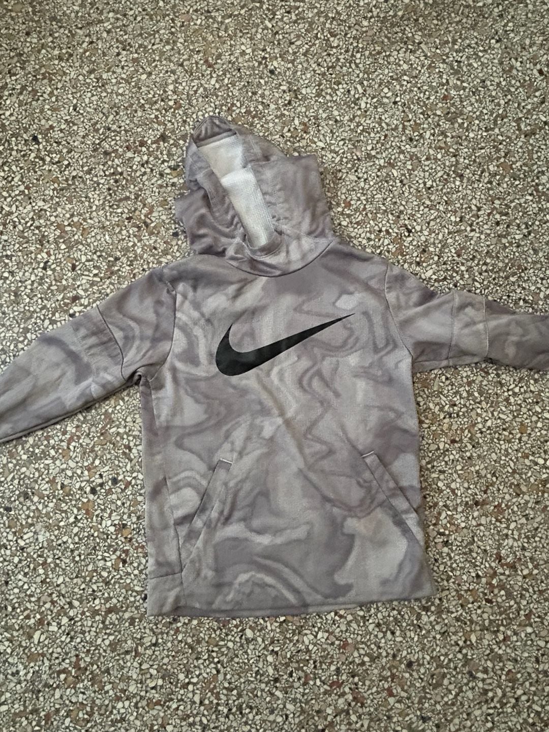 Nike Therma-FIT Swoosh Performance Hoodie Gray Marble Print 2