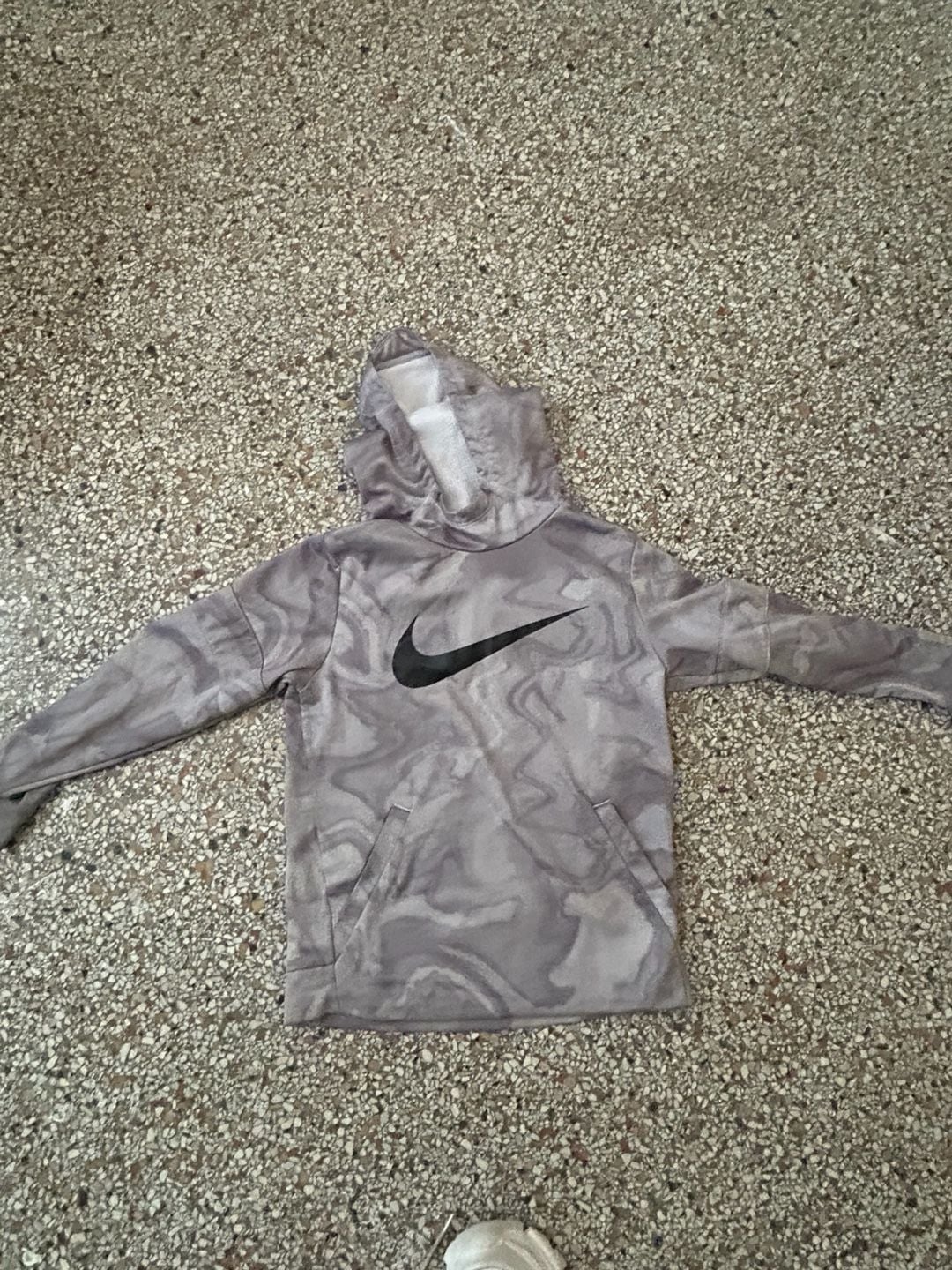 Nike Therma-FIT Swoosh Performance Hoodie Gray Marble Print 4