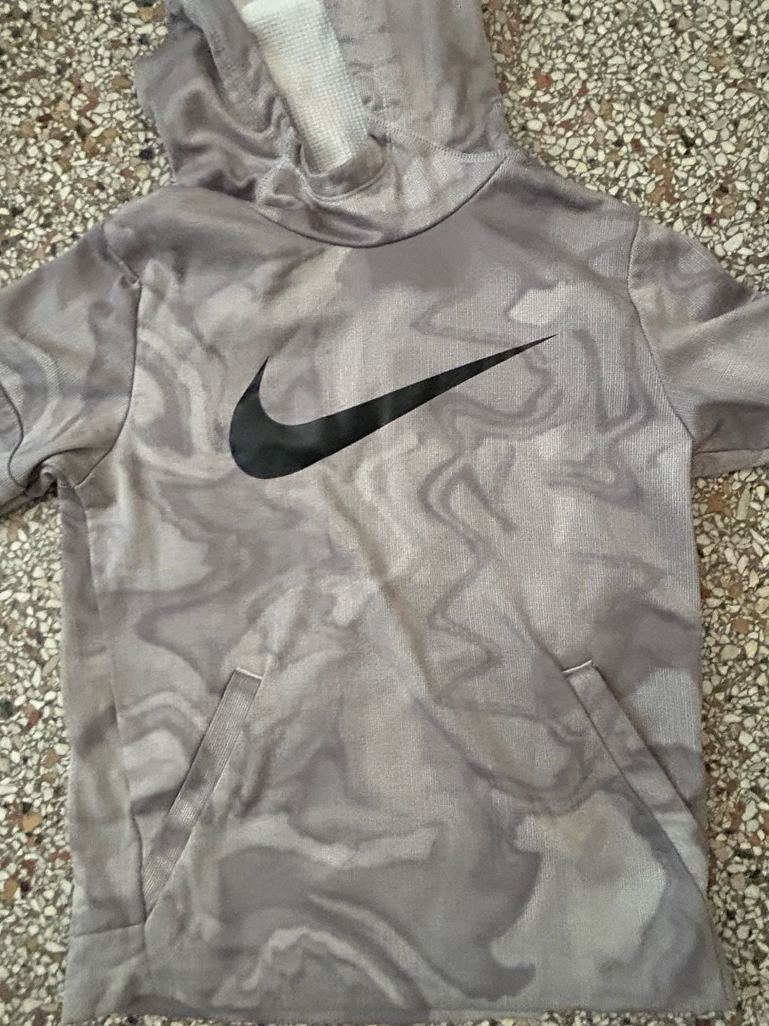 Nike Therma-FIT Swoosh Performance Hoodie Gray Marble Print 6