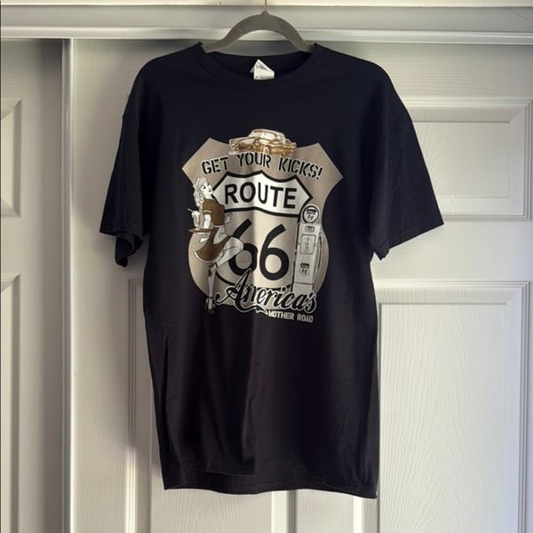 Gildan Route 66 Get Your Kicks Graphic T-Shirt Size M