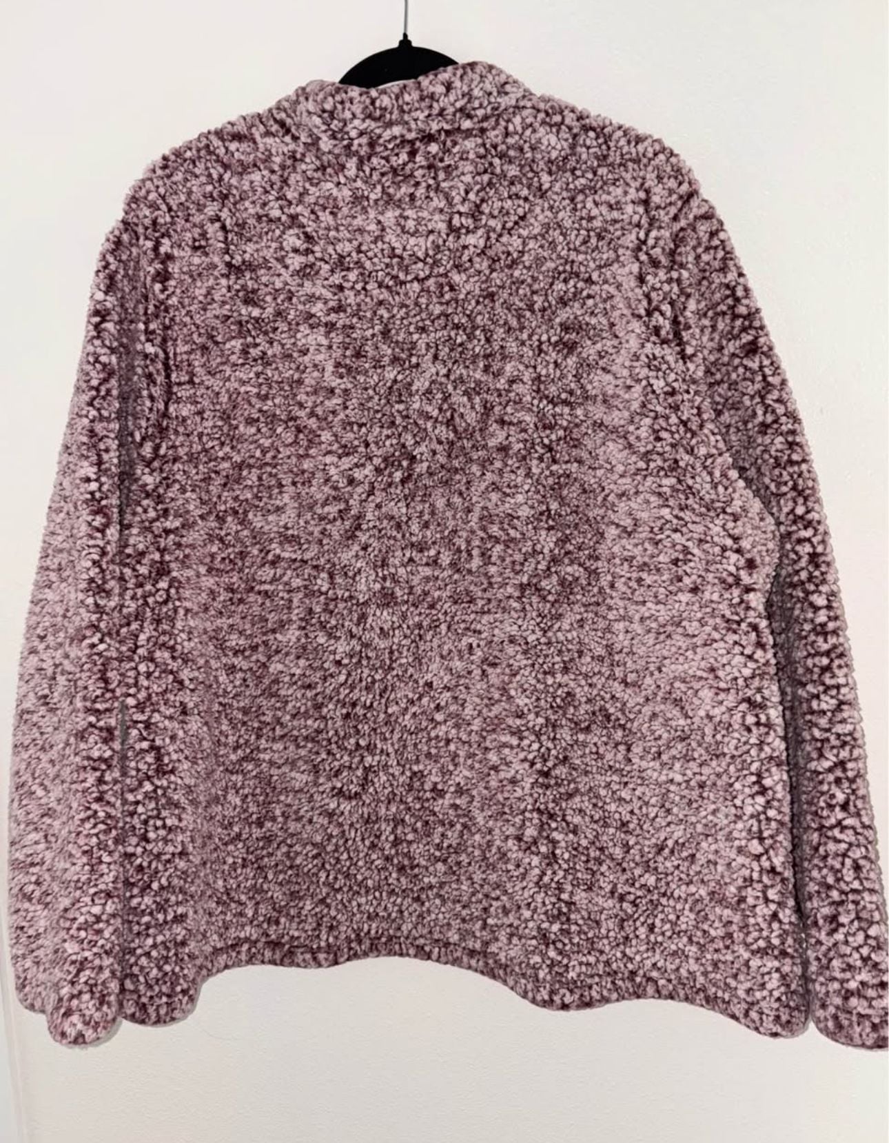 Time & Tru Womens XL Sherpa Fleece Quarter Zip Long Sleeve Jacket Burgundy NWT 5