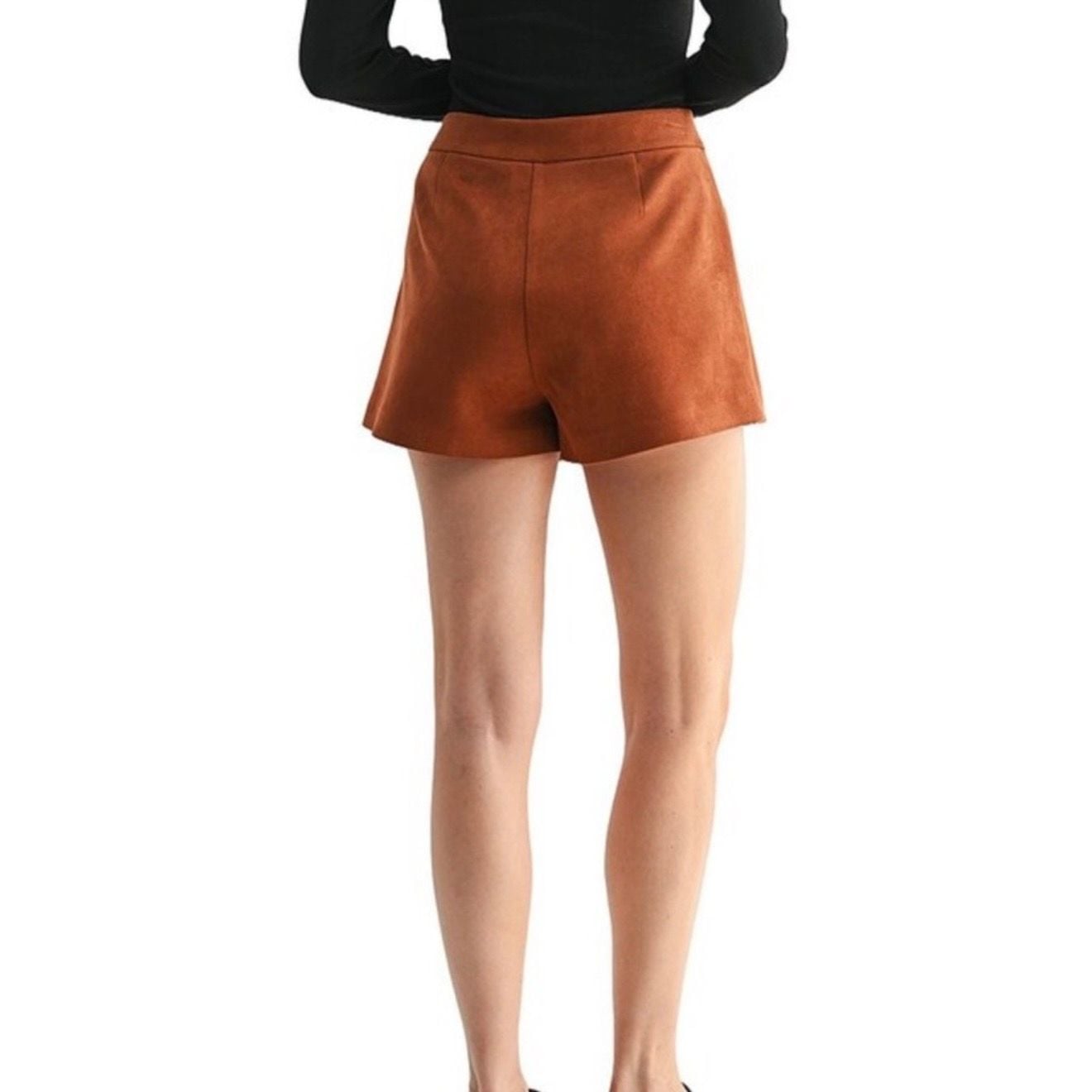 All in Favor Faux Suede Mini Wrap Skirt Juniors Medium 4