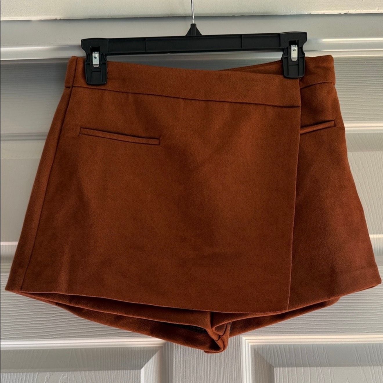 All in Favor Faux Suede Mini Wrap Skirt Juniors Medium 6