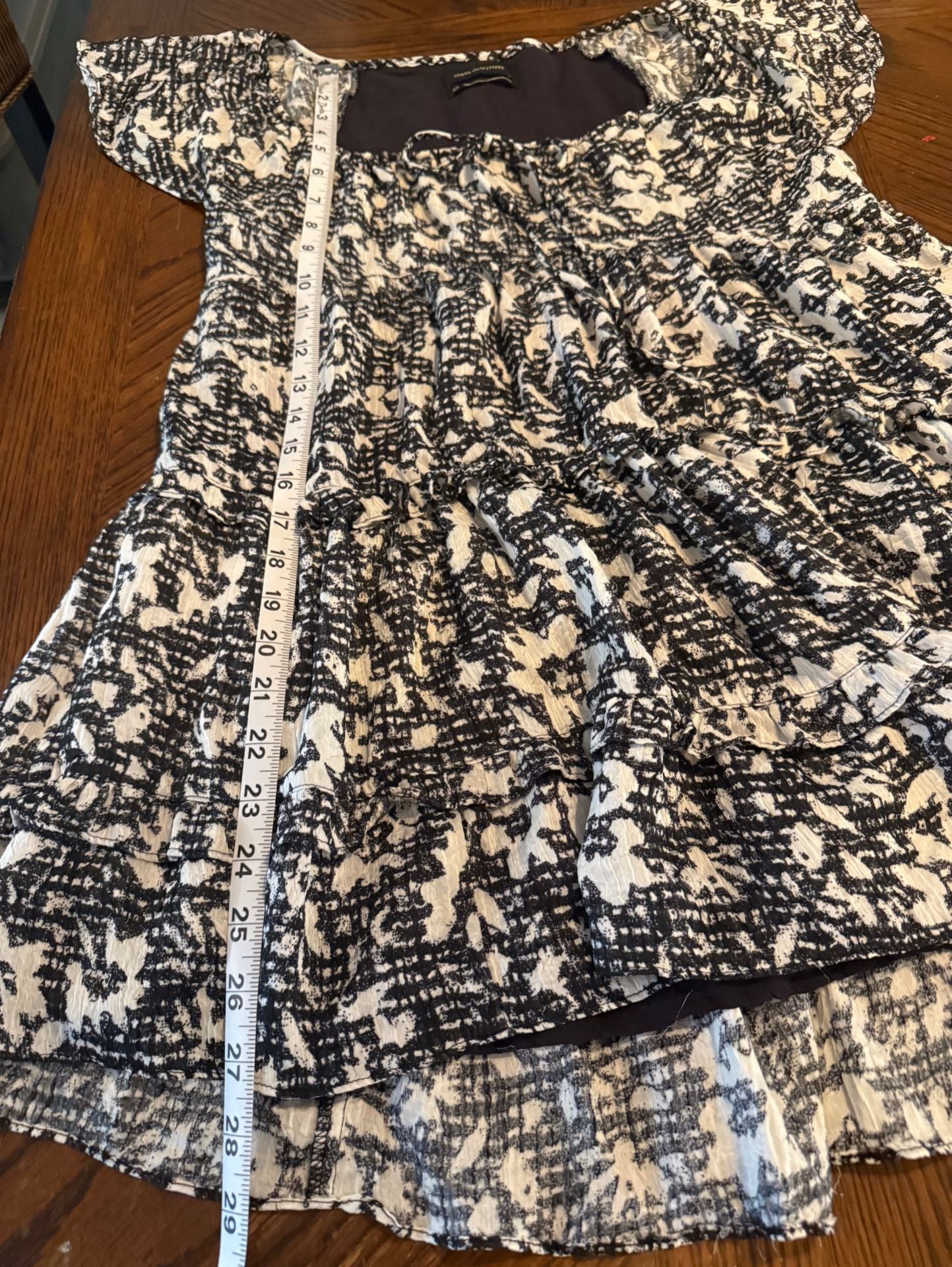 Urban Outfitters Tiered Mini Dress Black and White Print Size S-P super cute summer dress 11