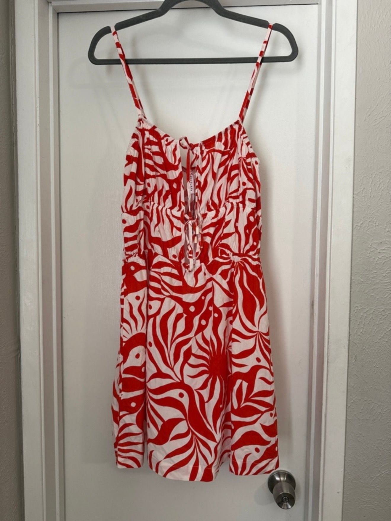 Sanctuary Coral and White Printed Sundress 2