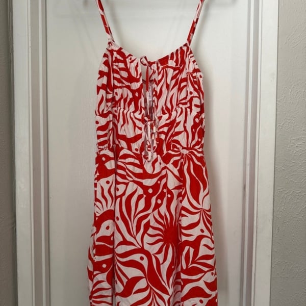 Sanctuary Coral and White Printed Sundress