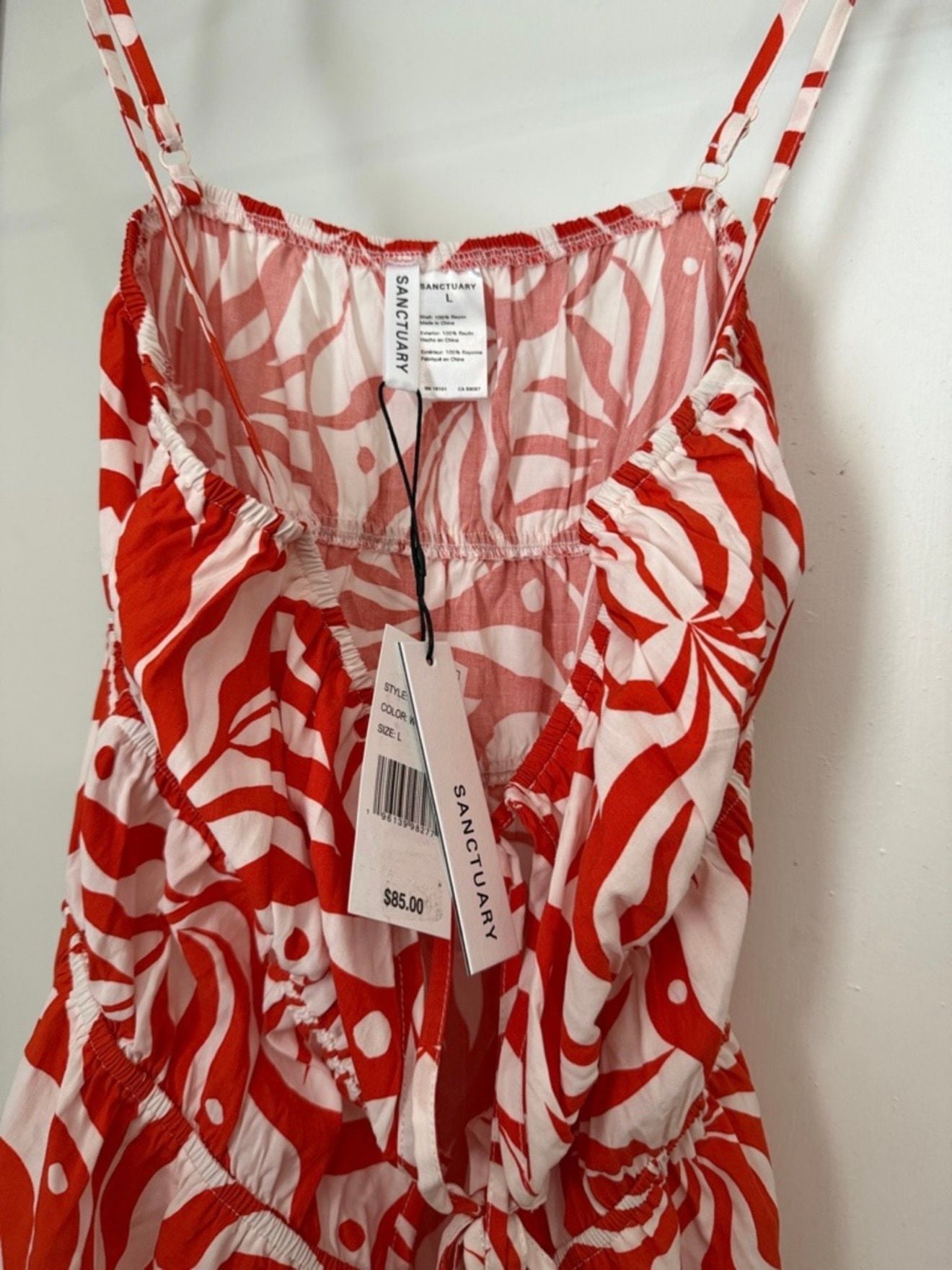 Sanctuary Coral and White Printed Sundress 4