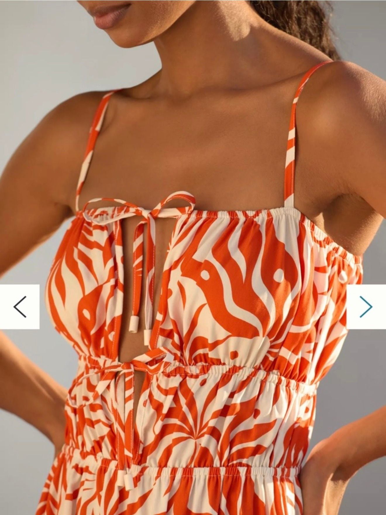 Sanctuary Coral and White Printed Sundress 7