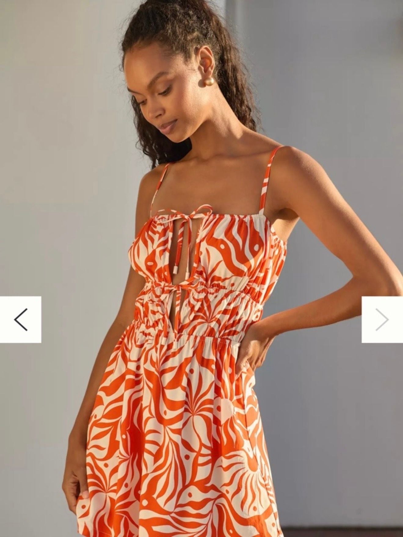 Sanctuary Coral and White Printed Sundress 8