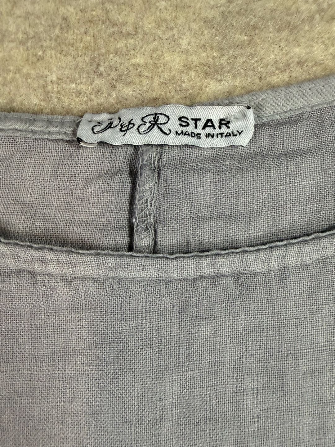 P&R Star Made in Italy Linen Oversized boxy Top 2X gray short sleeve top 5