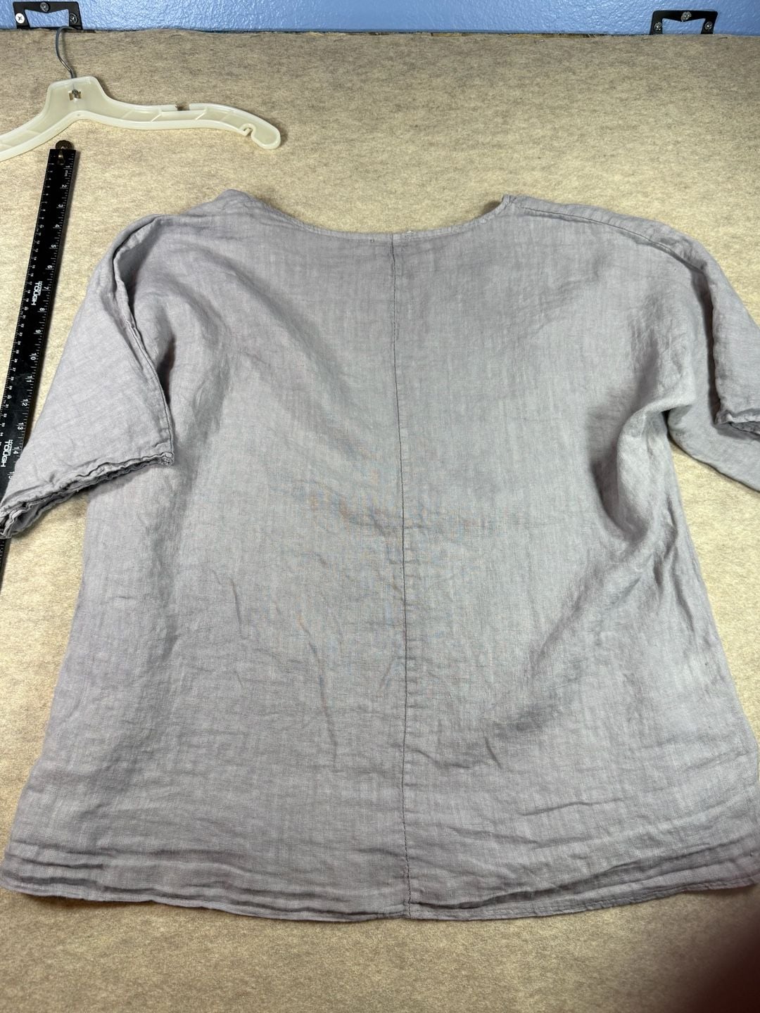 P&R Star Made in Italy Linen Oversized boxy Top 2X gray short sleeve top 6