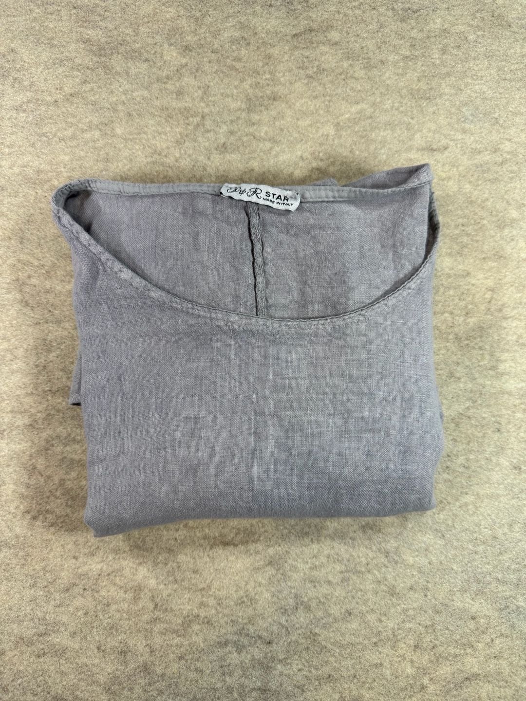 P&R Star Made in Italy Linen Oversized boxy Top 2X gray short sleeve top 9