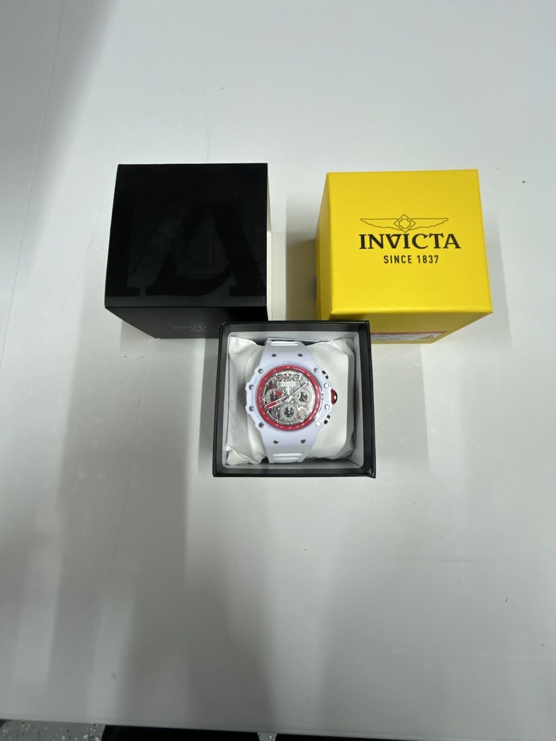Invicta Bolt Zeus Chronograph Skeleton Dial White Silicone Watch 2