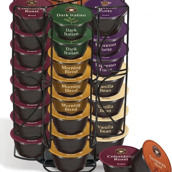 Wringkit Coffee Storage Carousel Rack holder for 32 Pod Capacity
