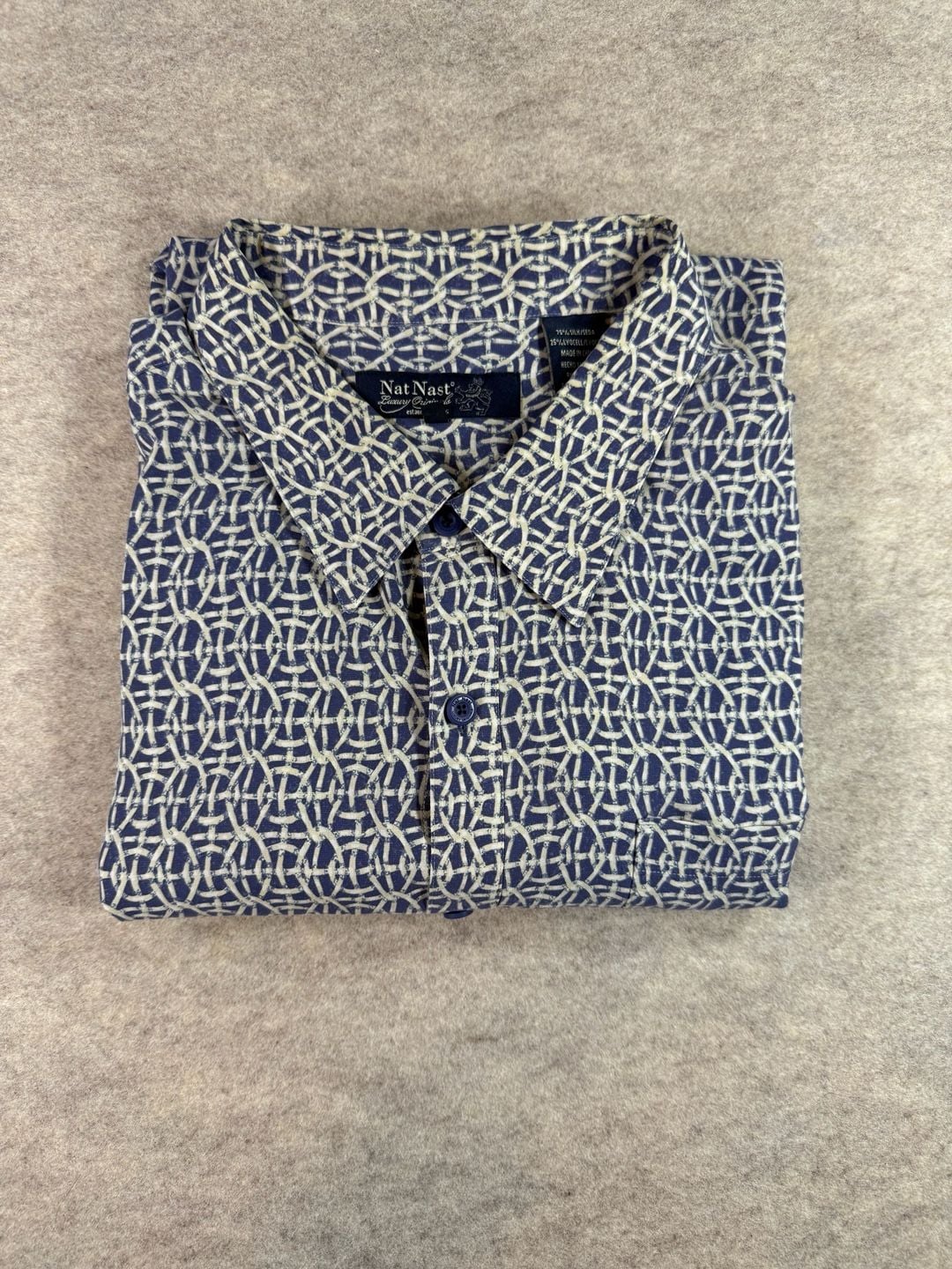 Nat Nast Luxury Originals Silk Blend Short Sleeve Shirt XXL Button resort wear 13