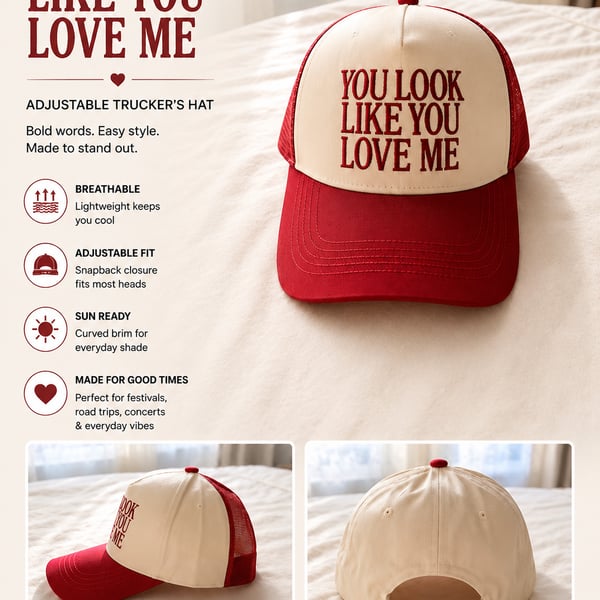 You Look Like You Love Me Adjustable Trucker Hat