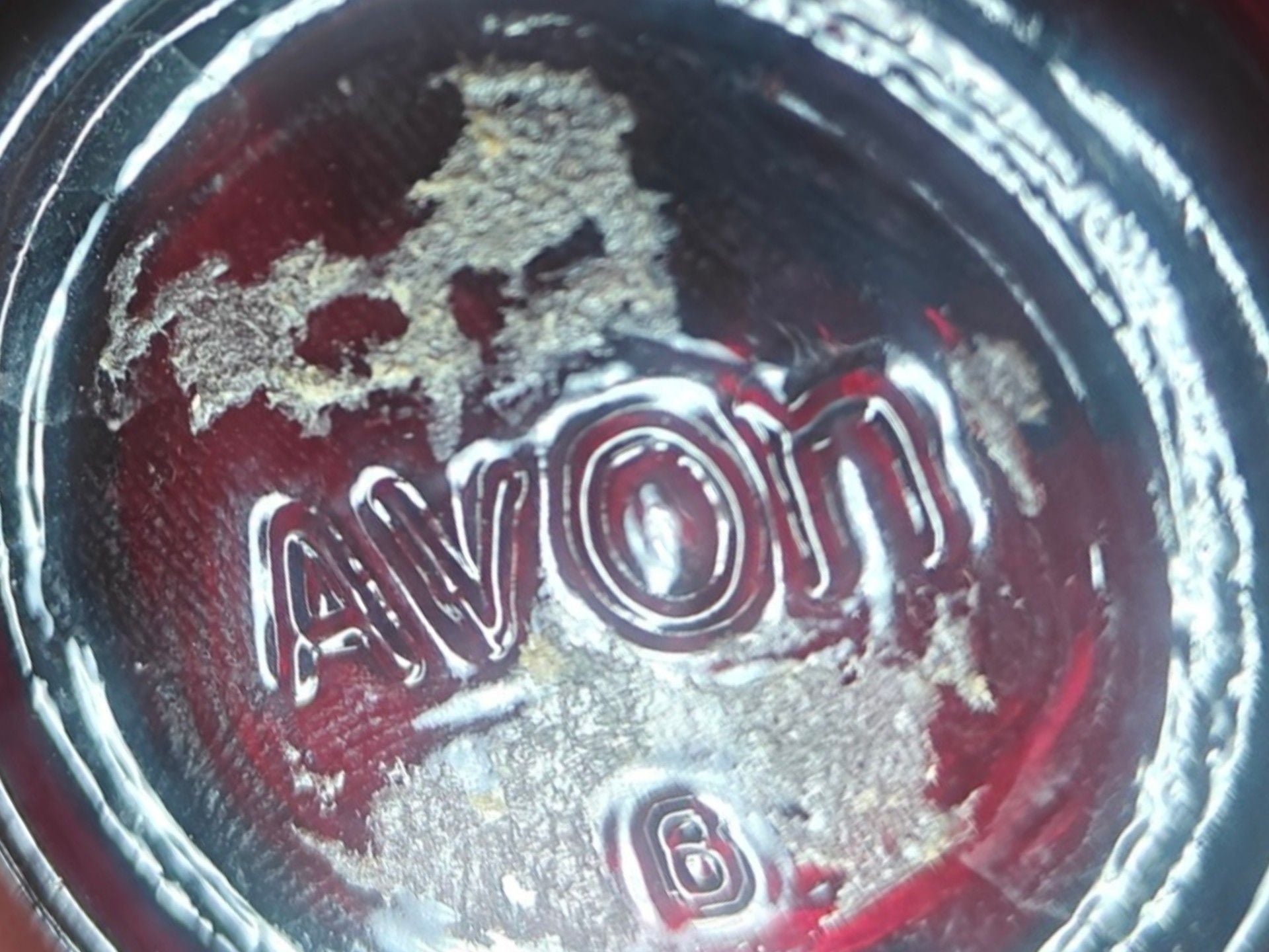 Vintage Avon Ruby Red Glass Decanter Bottle with Stopper 3
