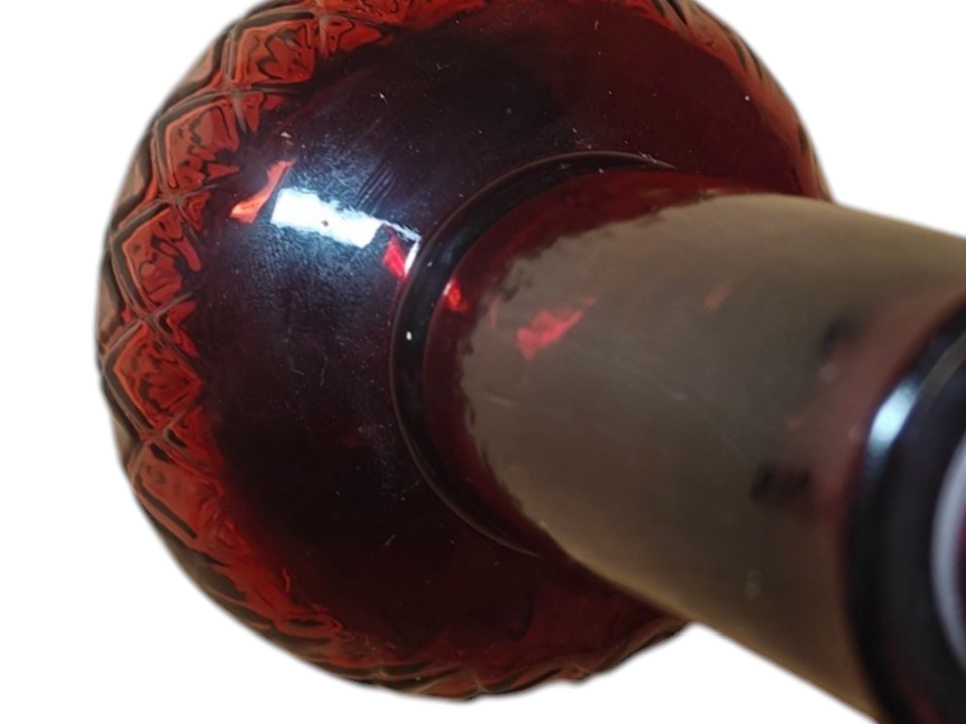 Vintage Avon Ruby Red Glass Decanter Bottle with Stopper 4