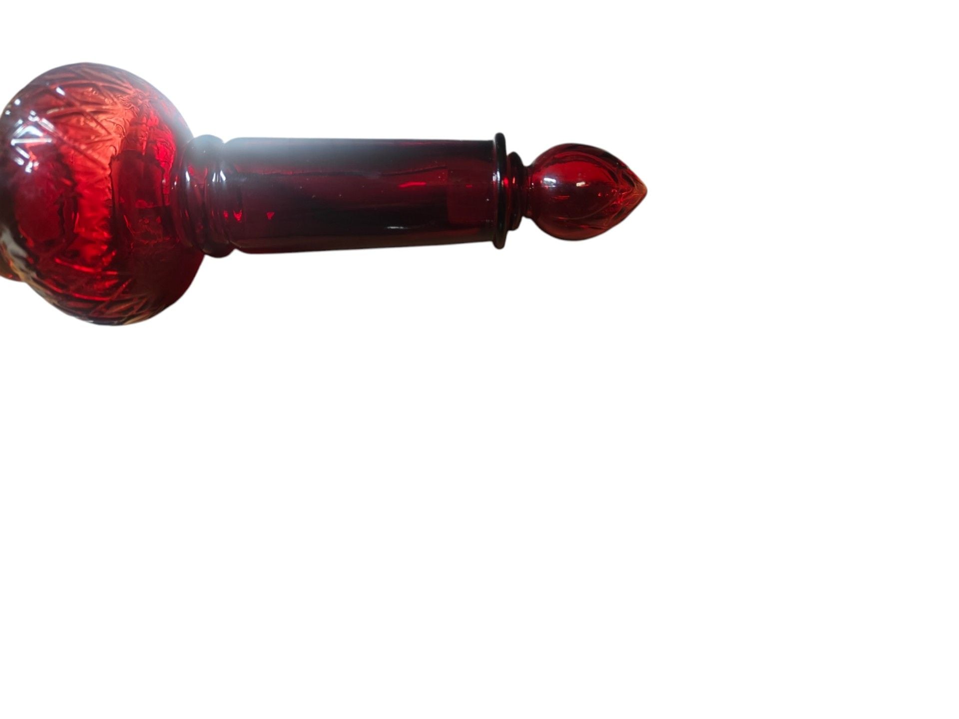 Vintage Avon Ruby Red Glass Decanter Bottle with Stopper 5