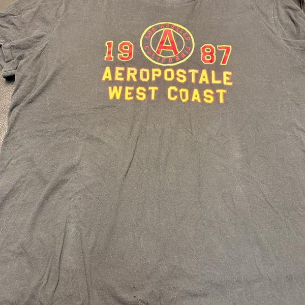 Aeropostale Men's Black Los Angeles 1987 T Shirt Size Large? Casual Comfort Logo