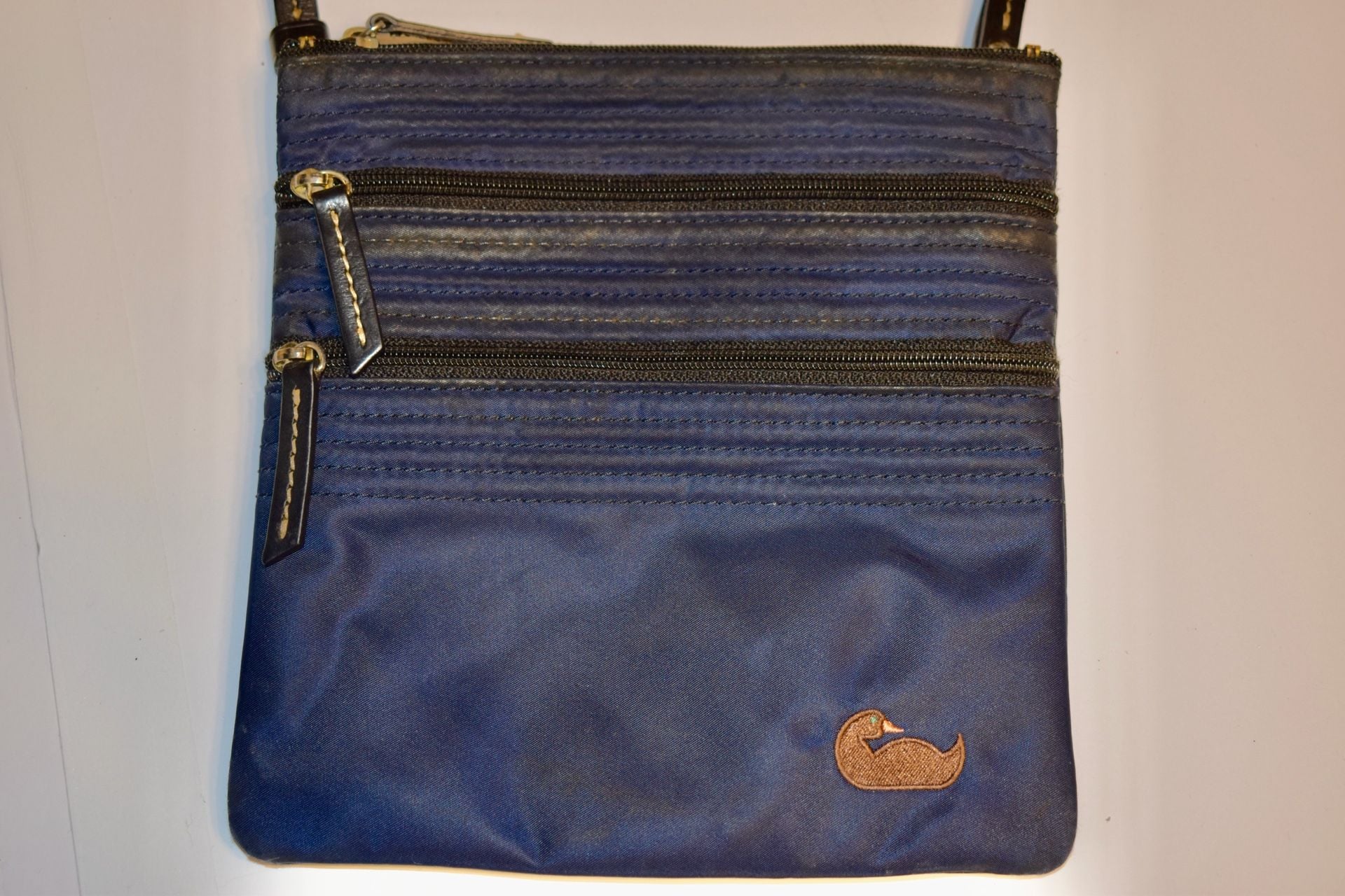 Dooney & Bourke Nylon Triple Zip Crossbody Bag Navy Blue 2